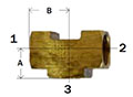 Female Branch Tee Inverted Flare Diagram